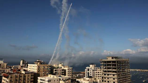 Ракеты выпущены из города Газа в сторону Израиля 7 октября 2023 года
